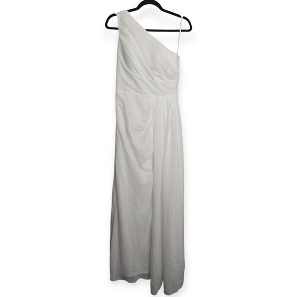 NWT Womens Size 4 One Shoulder Chiffon Formal Maxi Dress Wedding Bridesmaid - Picture 1 of 4